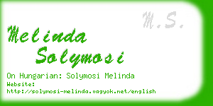 melinda solymosi business card